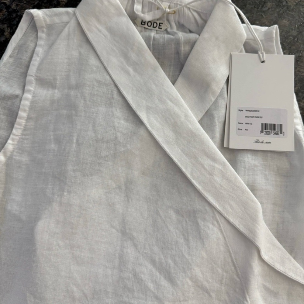 $1650 Bode Belvoir Dress. White. NWT 100% Linen. Pick Size gown. NWT - Picture 9 of 10